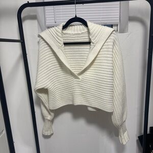 NA-KD Chunky Knit Cropped Sweater – Cream/Ivory